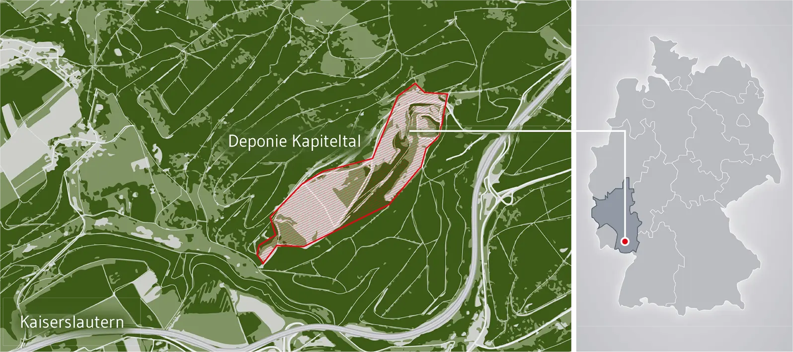 Deponieprojekt Kapiteltal: geographische Lage