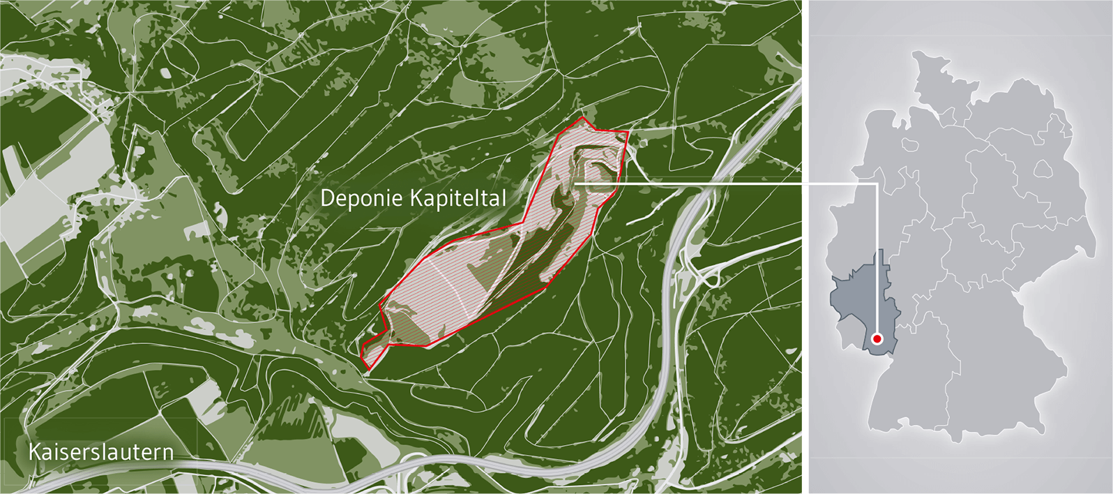 Deponieprojekt Kapiteltal: geographische Lage